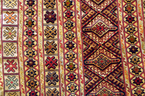 Embroidered rug texture